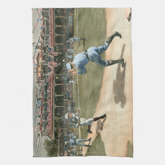 National League Baseball Game 1886 Theedoek (Verticaal)