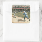 National League Baseball Game 1886 Vierkante Sticker (Tas)