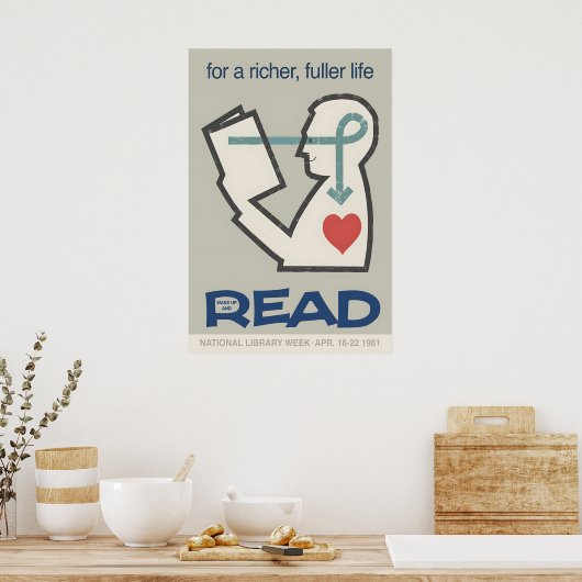 National Library Week 1961 Poster Mid-Century (Keuken)