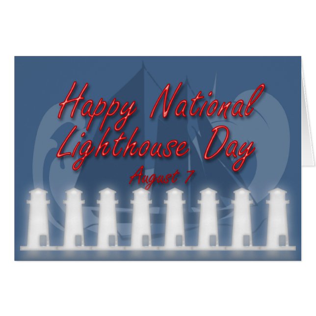 National Lighthouse Day Card 7 augustus (Voorkant Horizontaal)