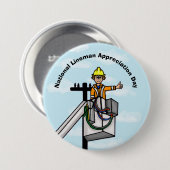 National Lineman Appreciation Day Button (Voorkant /achterkant)