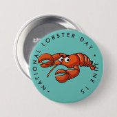 National Lobster Day, cartoon kreeft Ronde Button 7,6 Cm (Voorkant /achterkant)