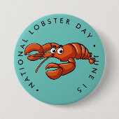 National Lobster Day, cartoon kreeft Ronde Button 7,6 Cm (Voorkant)
