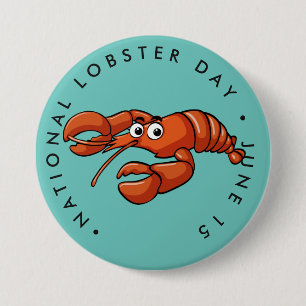 National Lobster Day, cartoon kreeft Ronde Button 7,6 Cm