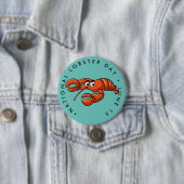 National Lobster Day, cartoon kreeft Ronde Button 7,6 Cm (In situ)