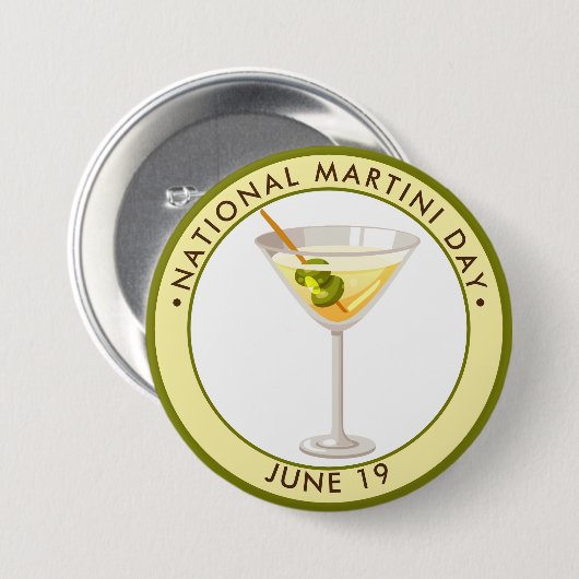 National Martini Day Ronde Button 7,6 Cm (Voorkant /achterkant)
