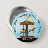 National Merry-Go-Round Day, zwarte paarden Ronde Button 7,6 Cm (Voorkant /achterkant)