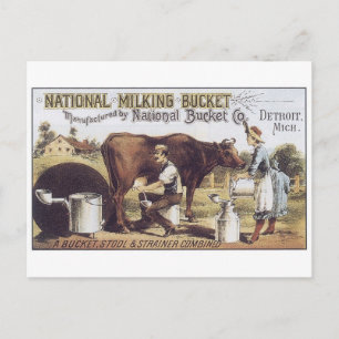 National Milking Bucket Detroit Michigan Briefkaart