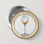 National Moscato Day, wit Ronde Button 7,6 Cm (Voorkant /achterkant)