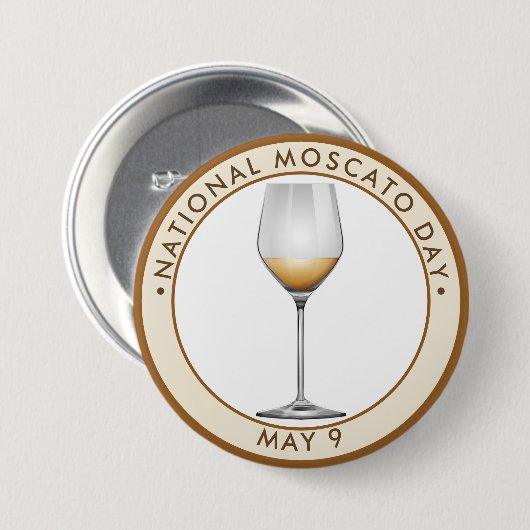 National Moscato Day, wit Ronde Button 7,6 Cm (Voorkant /achterkant)
