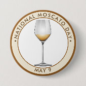 National Moscato Day, wit Ronde Button 7,6 Cm (Voorkant)