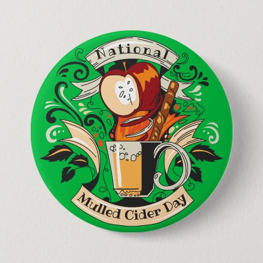 National Mulled Cider Day Ronde Button 7,6 Cm (Voorkant)