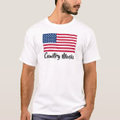 National Music Fan USA Vlag Patriotic American T-shirt (Voorkant)