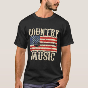 National Music Retro Guitar American Flag T-shirt