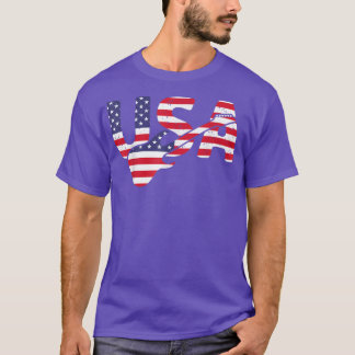 National Music Usa  Guitar American Flag 402 T-shirt