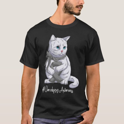 National Narcolepsy Awareness Month Gray Ribbon Cu T-shirt (Voorkant)
