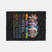 National Native American Heritage Month Heart Fleece Deken (Voorkant (Horizontaal))