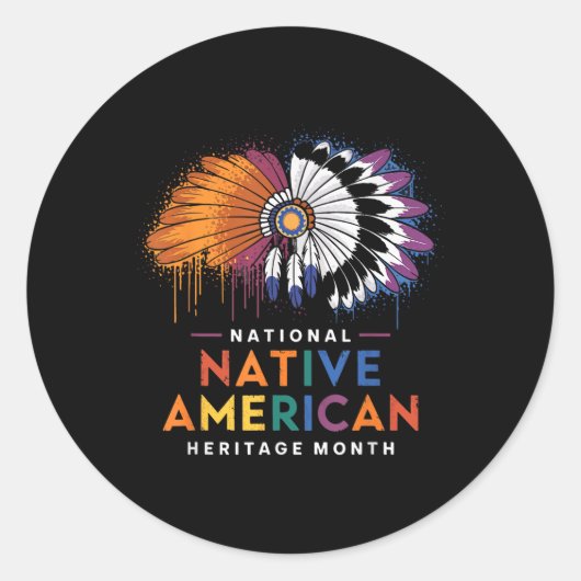 National Native American Heritage Month Heart Ronde Sticker (Voorkant)