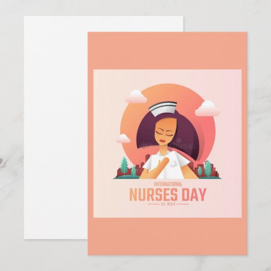 National Nurse's Day Greeting Card Feestdagenkaart (Voorkant / Achterkant)