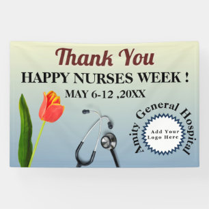 National Nurses Week Tulp & Logo Bedankt Spandoek