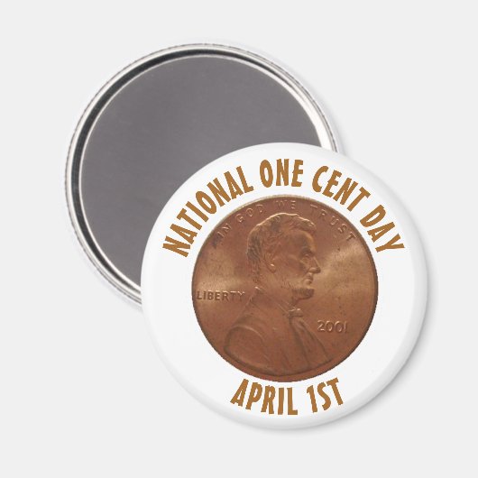 National One Cent Day Feestdagen Magnet (Voorkant / Achterkant)