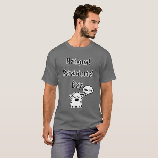 National Paranormal Day Ghost T-shirt (Voorkant volledig)