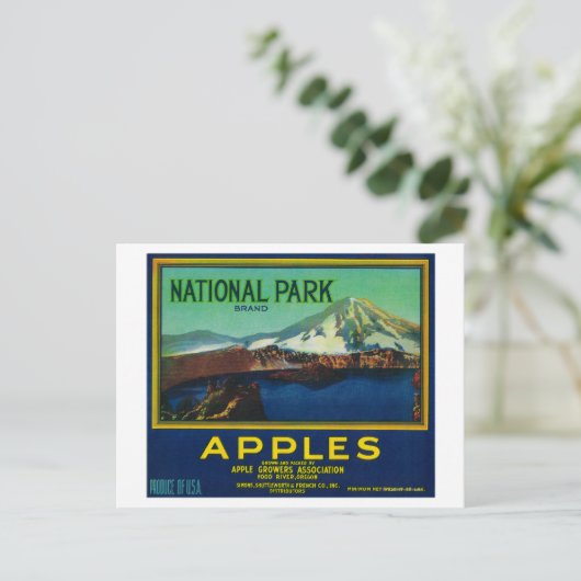National Park Apple Crate LabelHood River, OF Briefkaart (Staand voorkant)