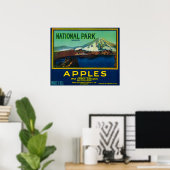 National Park Apple Crate LabelHood River, OF Poster (Thuiskantoor)