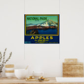 National Park Apple Crate LabelHood River, OF Poster (Keuken)