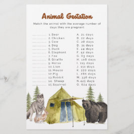 National Park Baby shower Game - Dierendracht Flyer