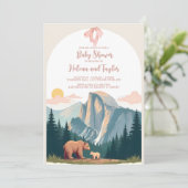 National Park Baby shower Invitation | Baby Pink Kaart (Staand voorkant)