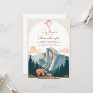 National Park Baby shower Invitation   Baby Pink Kaart