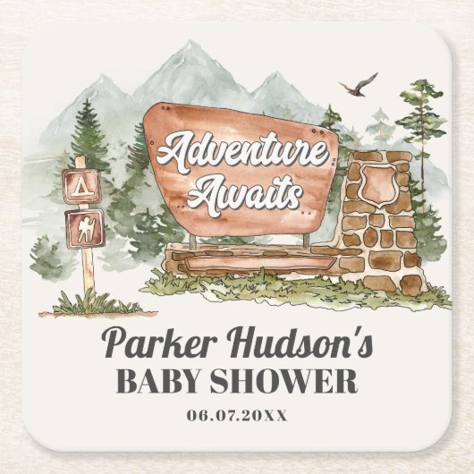 National Park baby shower Party onderzetter (Voorkant)