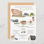 National Park Baby shower uitnodiging sierlijke (Voorkant / Achterkant)