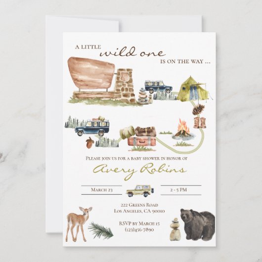 National Park Baby shower uitnodiging sierlijke (Voorkant)