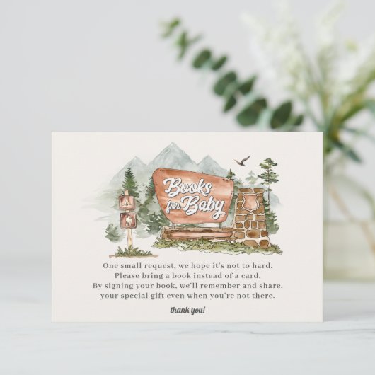 National Park Boeken voor baby Uitnodiging Invoege Informatiekaartje (Staand voorkant)