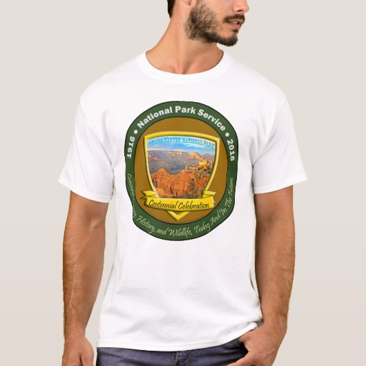 National Park Centennial Mannen Basic T-Shirt Whit (Voorkant)