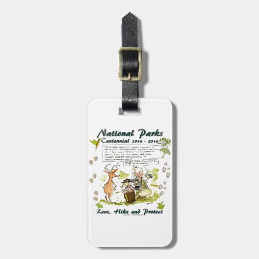 National Park Centennial Photographer Cartoon Bagagelabel (Voorkant verticaal)