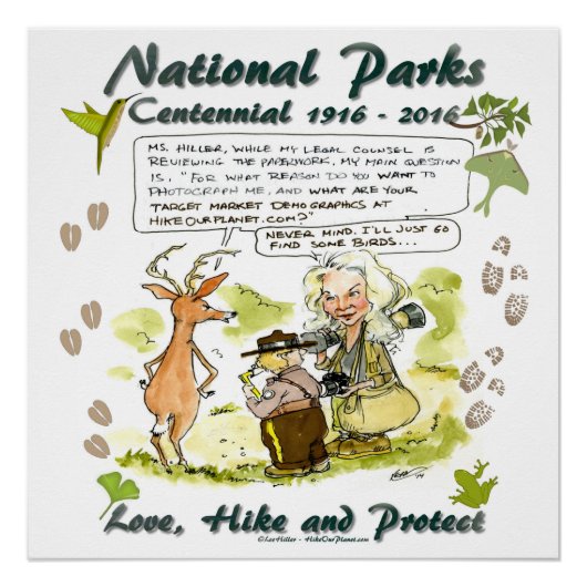 National Park Centennial Photographer Cartoon Perfect Poster (Voorkant)