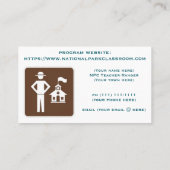 National Park Classroom Business Card Visitekaartje (Achterkant)