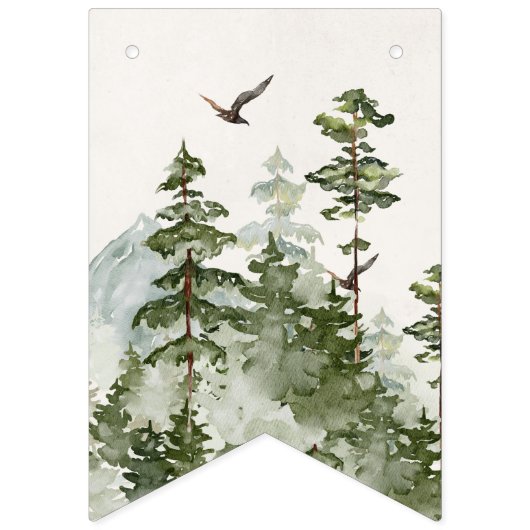 National Park Forest Woodland baby shower Banner (Eerste vlag)