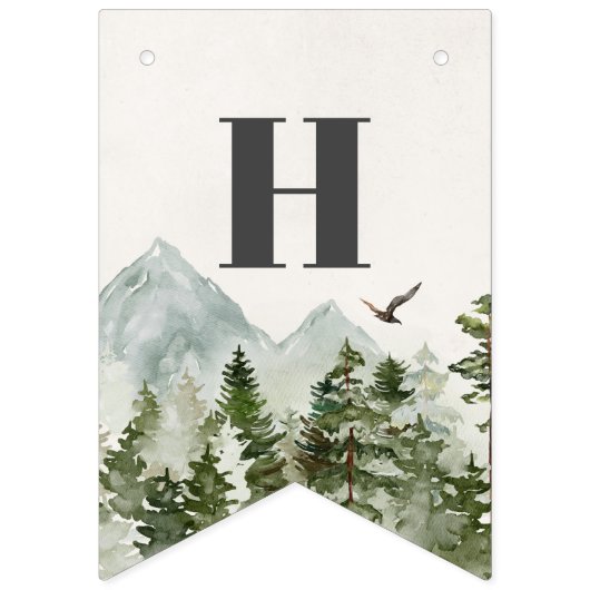 National Park Forest Woodland verjaardagsbanner Vlaggetjes (Tweede vlag)