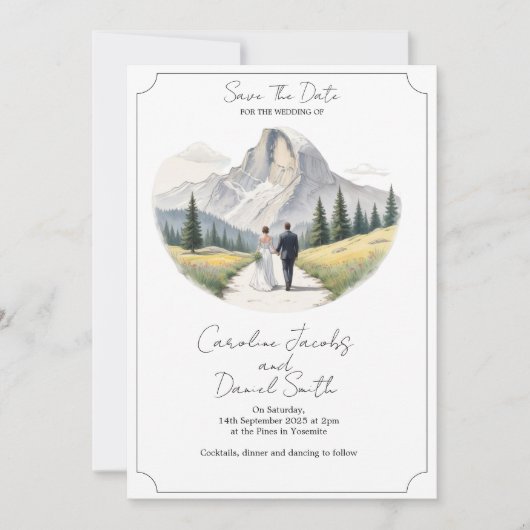 National Park Invitation, Yosemite Bewaar de datum Kaart (Voorkant)