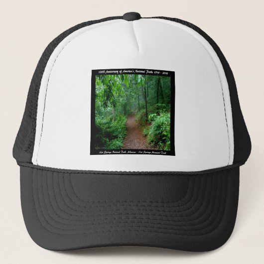 National Park Jubileum Hot Springs Mt Trail Trucker Pet (Voorkant)