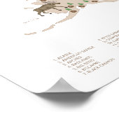 National Park Kaart Woodland Animal Nursery Print (Hoek)