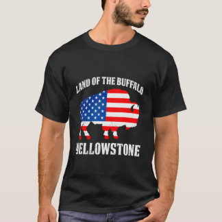 National Park LAND OF THE BUFFALO YELLOWSTONE Wyom T-shirt