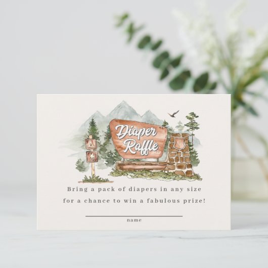 National Park Luier Roepel Uitnodiging Invoegen Informatiekaartje (Staand voorkant)