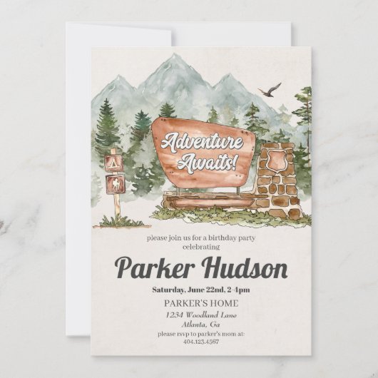 National Park Outdoor Woodland verjaardagsfeestje (Voorkant)