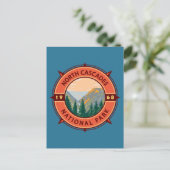 National Park Retro Compass Embleem North Cascades Briefkaart (Staand voorkant)