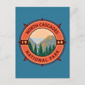 National Park Retro Compass Embleem North Cascades Briefkaart (Voorkant)